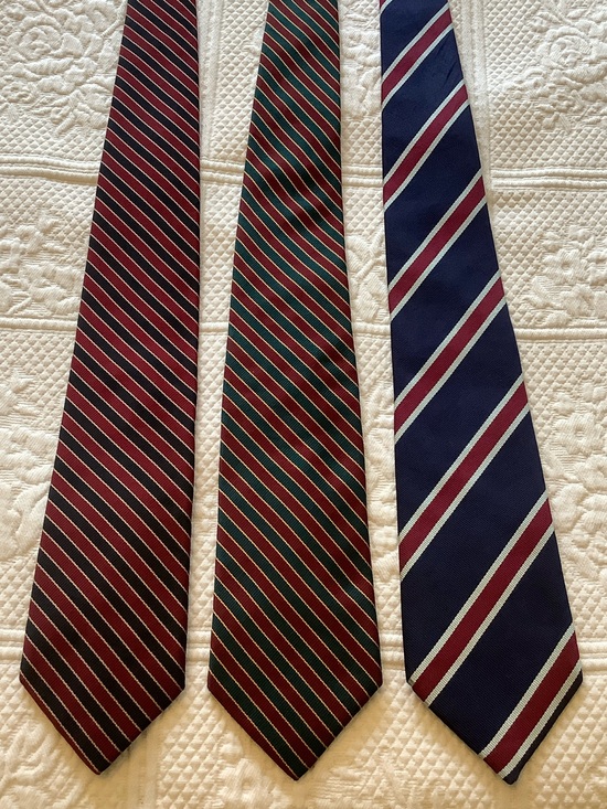 Lands' End Other - Silk Lands' End Striped Ties in Burgundy, Green & Navy